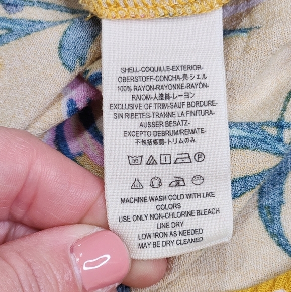 Free People OB815445 Bella Golden Yellow Floral Tunic / Mini Dress Size Small - Picture 15 of 16